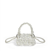Sac à main tissé à la main pour enfants, joli paquet de rouge à lèvres en perles acryliques, mini sac à main pour fille